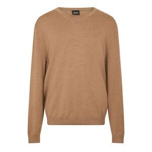 Boss Mens Batisse V Neck Sweater Top / Medium Beige